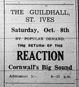 Flyer/ad - The Reaction in St. Ives on 08.10.1966