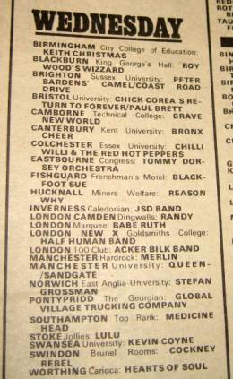 Flyer/ad - Queen in Manchester on 20.3.1974