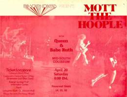Flyer/ad - Queen in Memphis on 20.4.1974