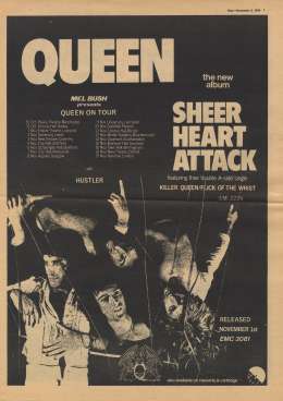 Flyer/ad - Sheer Heart Attack tour in the UK - November 1974