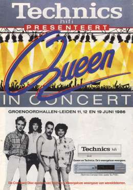 Flyer/ad - Queen newspaper ad for the two Leiden gigs in 1986