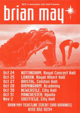 Flyer/ad - Brian May in the UK in 1998