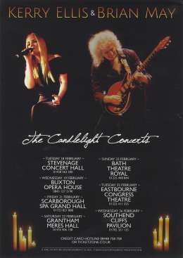 Flyer/ad - Brian May with Kerry Ellis on the Candlelight Concerts UK tour in February 2014
