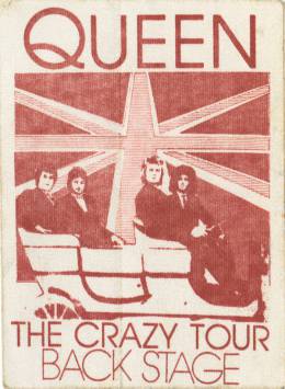 Crazy tour 1979 backstage pass