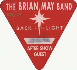 Aftershow/guest pass for Brian's concert in Dallas on 17.10.1993