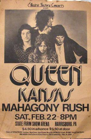 Poster - Queen in Harrisburg on 01.05.1974
