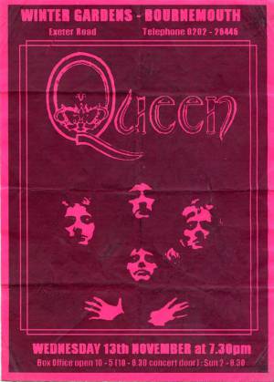 Poster - Queen in Bournemouth on 13.11.1974