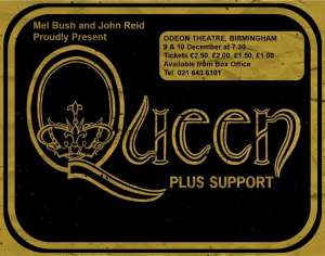 Poster - Queen in Birmingham on 09.12.1975