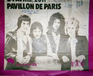 Poster - Queen in Paris on 24.04.1978 - signed for Dane Clark (roadie)