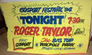 Poster - Roger Taylor at the Gosport festival on 28.07.1994