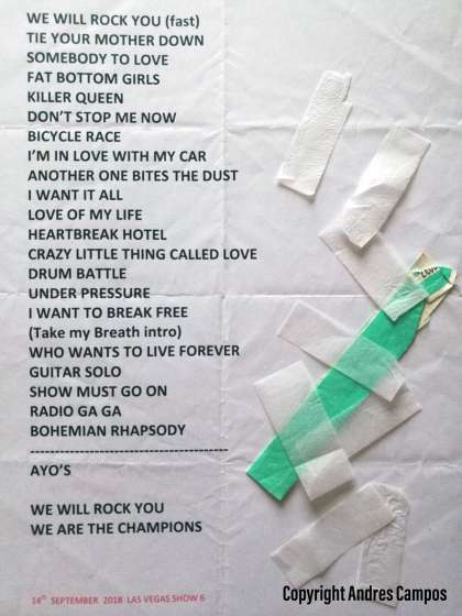 Setlist - Queen + Adam Lambert - 14.09.2018 Las Vegas, NV, USA