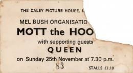 Ticket stub - Queen live at the Caley Cinema, Edinburgh, UK [25.11.1973]