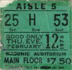 Ticket stub - Queen live at the Masonic Temple, Detroit, MI, USA [12.02.1976]