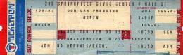 Ticket stub - Queen live at the Civic Centre, Springfield, MA, USA [03.02.1977]
