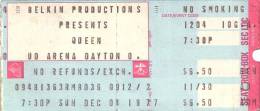 Ticket stub - Queen live at the University Arena, Dayton, OH, USA [04.12.1977]