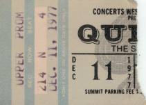 Ticket stub - Queen live at the Summit, Houston, TX, USA [11.12.1977]