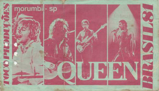 Ticket stub - Queen live at the Estádio do Morumbi, Sao Paulo, Brazil [20.03.1981]