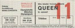 Ticket stub - Queen live at the Olympiahalle, Munich, Germany [22.05.1982]