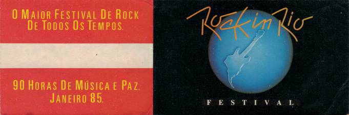Ticket stub - Queen live at the Barra of Tijuca (Rock In Rio), Rio De Janeiro, Brazil [18.01.1985]