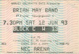 Ticket stub - Brian May live at the National Exhibition Centre, Birmingham, UK [12.06.1993]