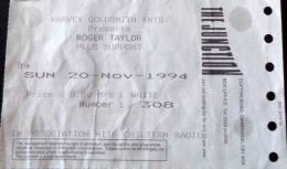 Ticket stub - Roger Taylor live at the The Junction, Cambridge, UK [20.11.1994]