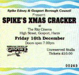 Ticket stub - Roger Taylor live at the Ritz Cinema, Gosport, UK (with SAS Band) [16.12.1994]