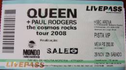 Ticket stub - Queen + Paul Rodgers live at the HSBC Arena, Rio De Janeiro, Brazil [29.11.2008]