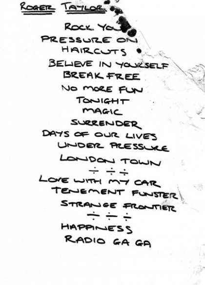 Setlist - Roger Taylor - UK March 1999