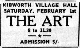 Flyer/ad - The Art in Kibworth on 1.2.1969