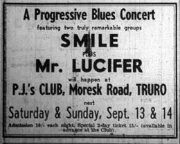 Flyer/ad - Smile in Truro on 13.-14.09.1969