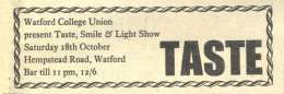 Flyer/ad - Smile in Watford on 18.10.1969