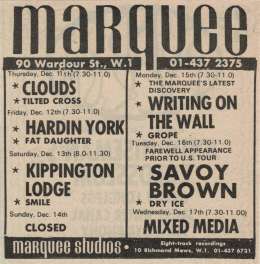 Flyer/ad - Smile in London on 13.12.1969