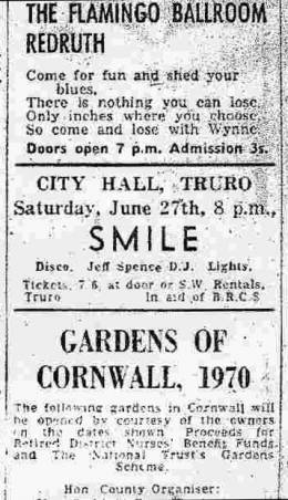 Flyer/ad - Queen in Truro on 27.06.1970