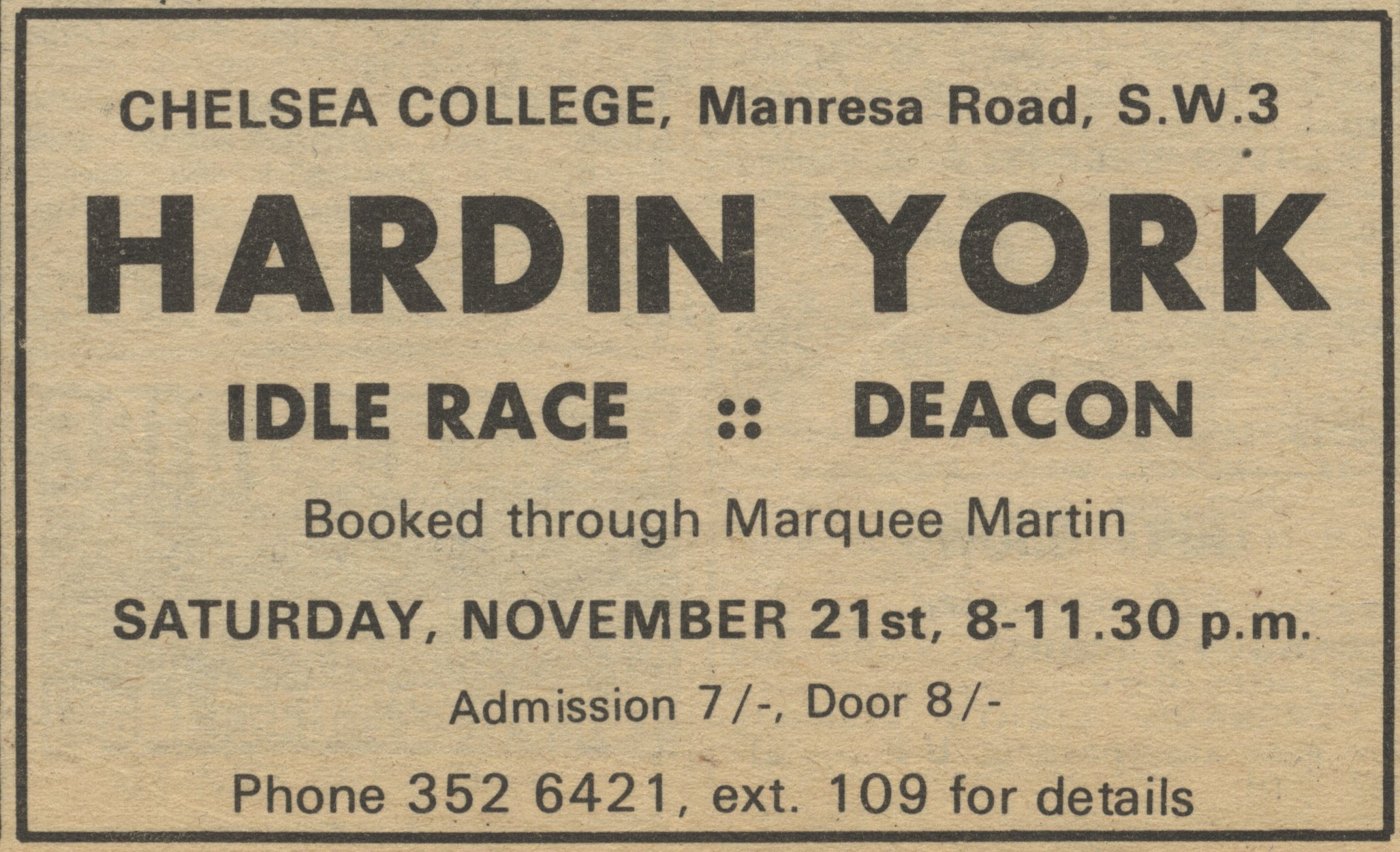 Deacon in London on 21.11.1970