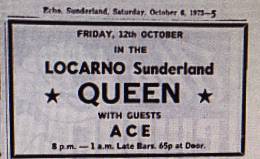 Flyer/ad - Queen in Sunderland on 12.10.1973