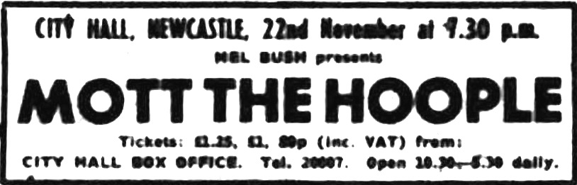 Newcastle 1973 ad - Queen and Mott The Hoople