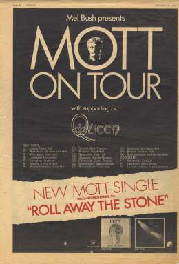 Flyer/ad - Queen - first proper tour in November 1973