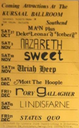 Flyer/ad - Mott/Queen in Southend on 01.12.1973