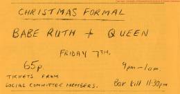Flyer/ad - Queen in Cheltenham on 07.12.1973