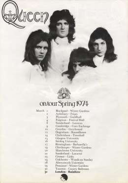 Flyer/ad - Queen on Queen II tour in the UK
