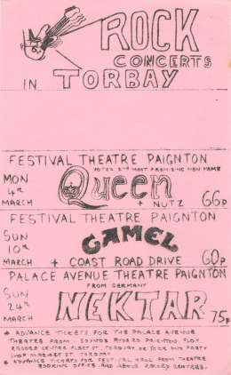 Flyer/ad - Queen in Paignton on 04.03.1974