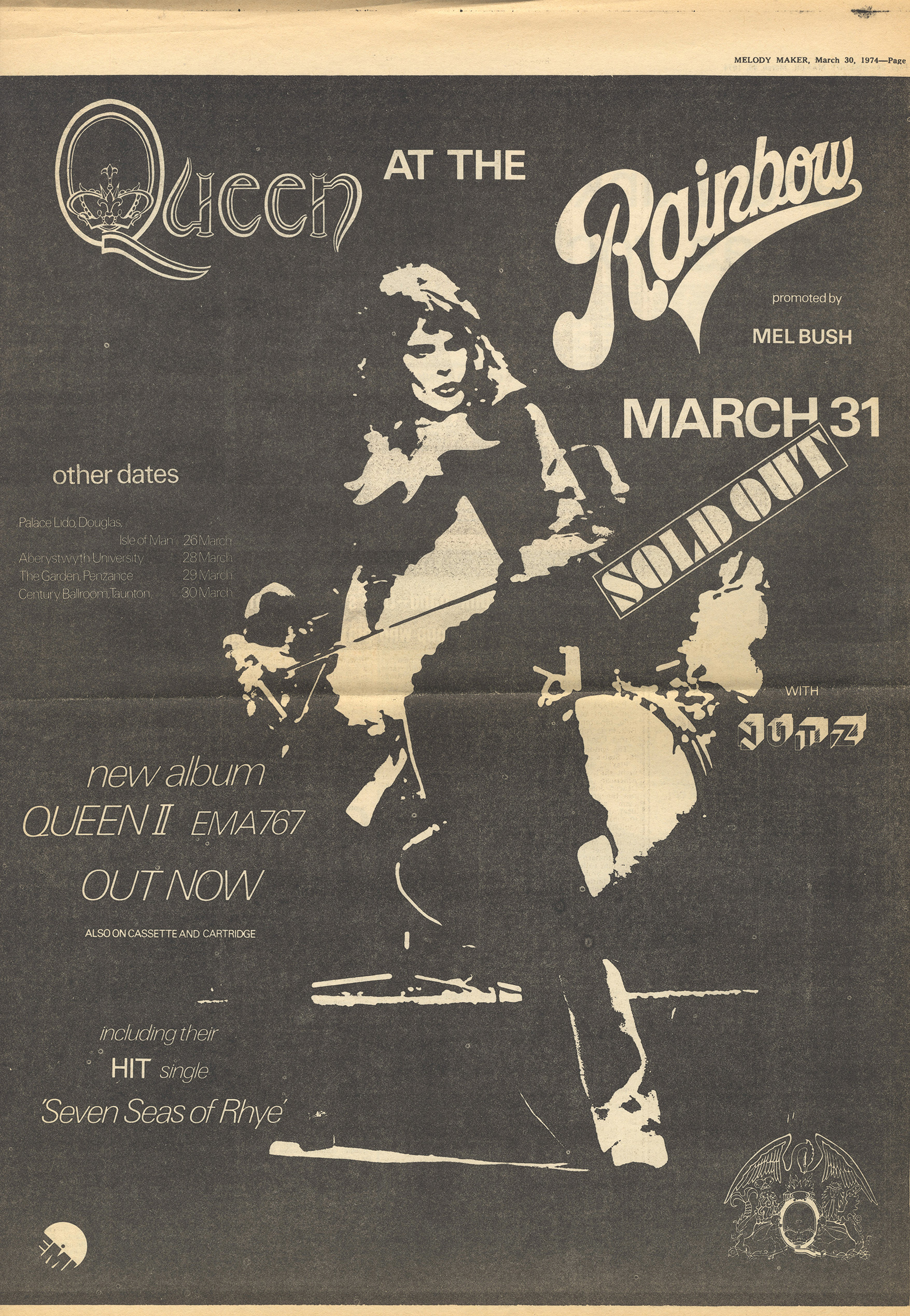 Queen in Rainbow, London on 31.3.1974