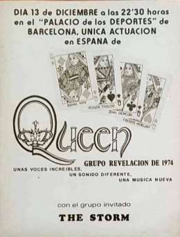 Flyer/ad - Queen in Barcelona on 13.12.1974
