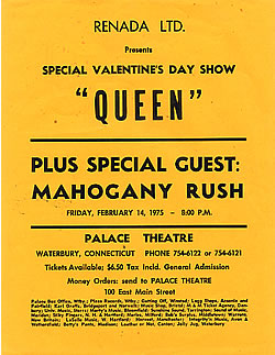 Queen in Waterbury on 14.2.1975