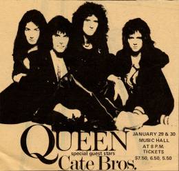 Flyer/ad - Queen in Boston on 30.1.1976