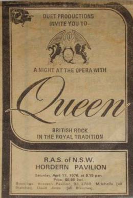 Flyer/ad - Queen in Sydney on 17.4.1976