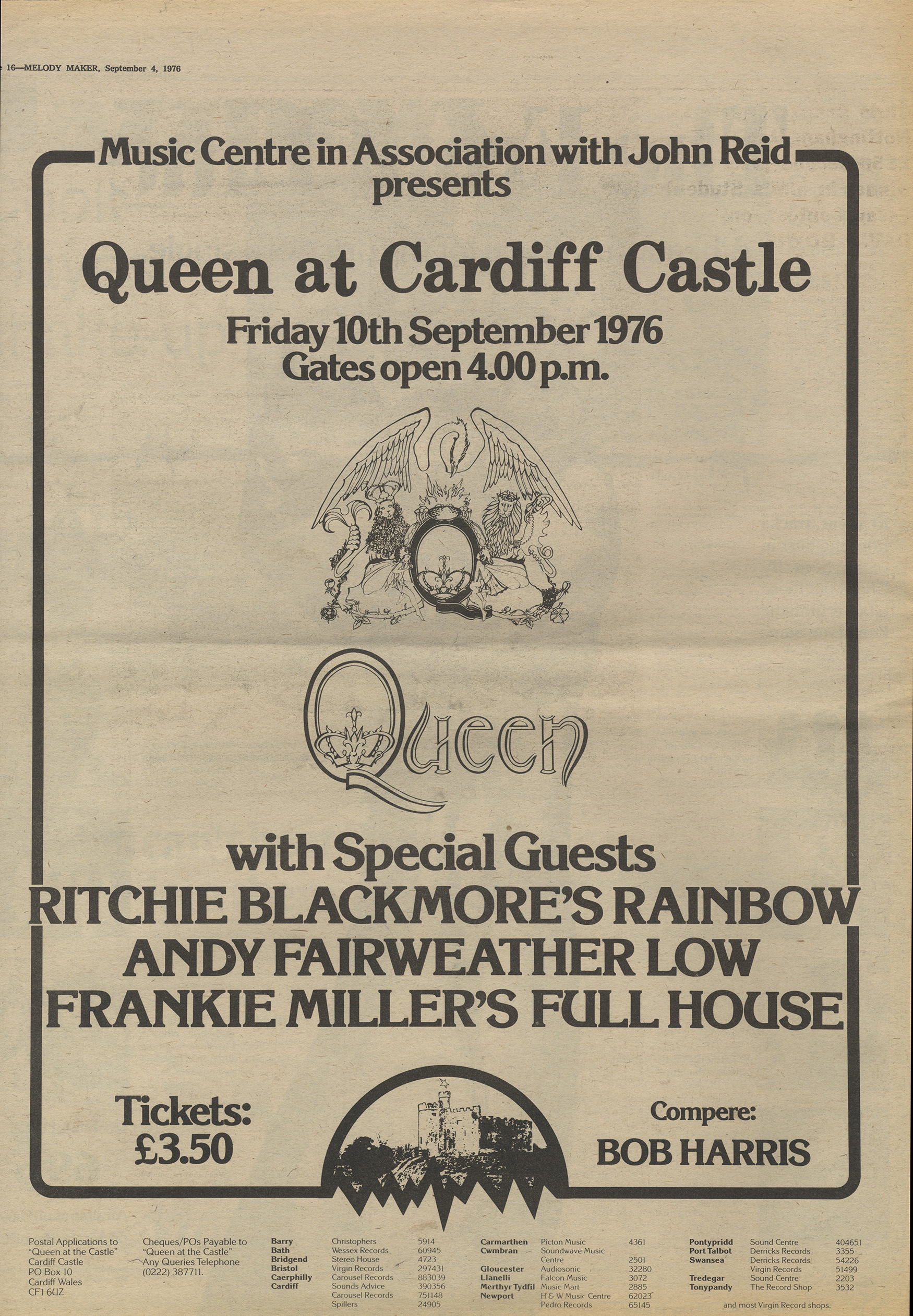 Queen in Cardiff on 10.9.1976