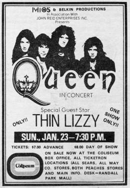 Flyer/ad - Queen in Richfield on 23.1.1977