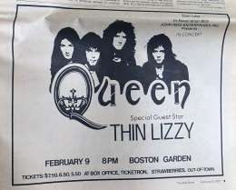 Flyer/ad - Queen in Boston on 09.02.1977