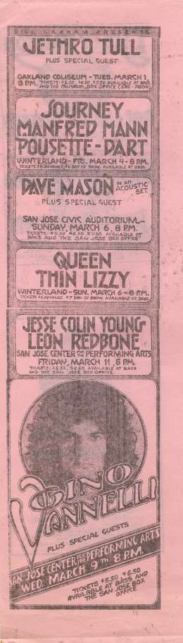 Flyer/ad - Queen in San Francisco on 06.03.1977 - Randy Tuten's flyer